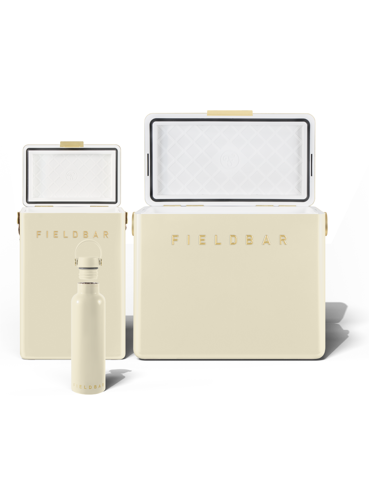 Safari White picnic cooler with Field Bottle