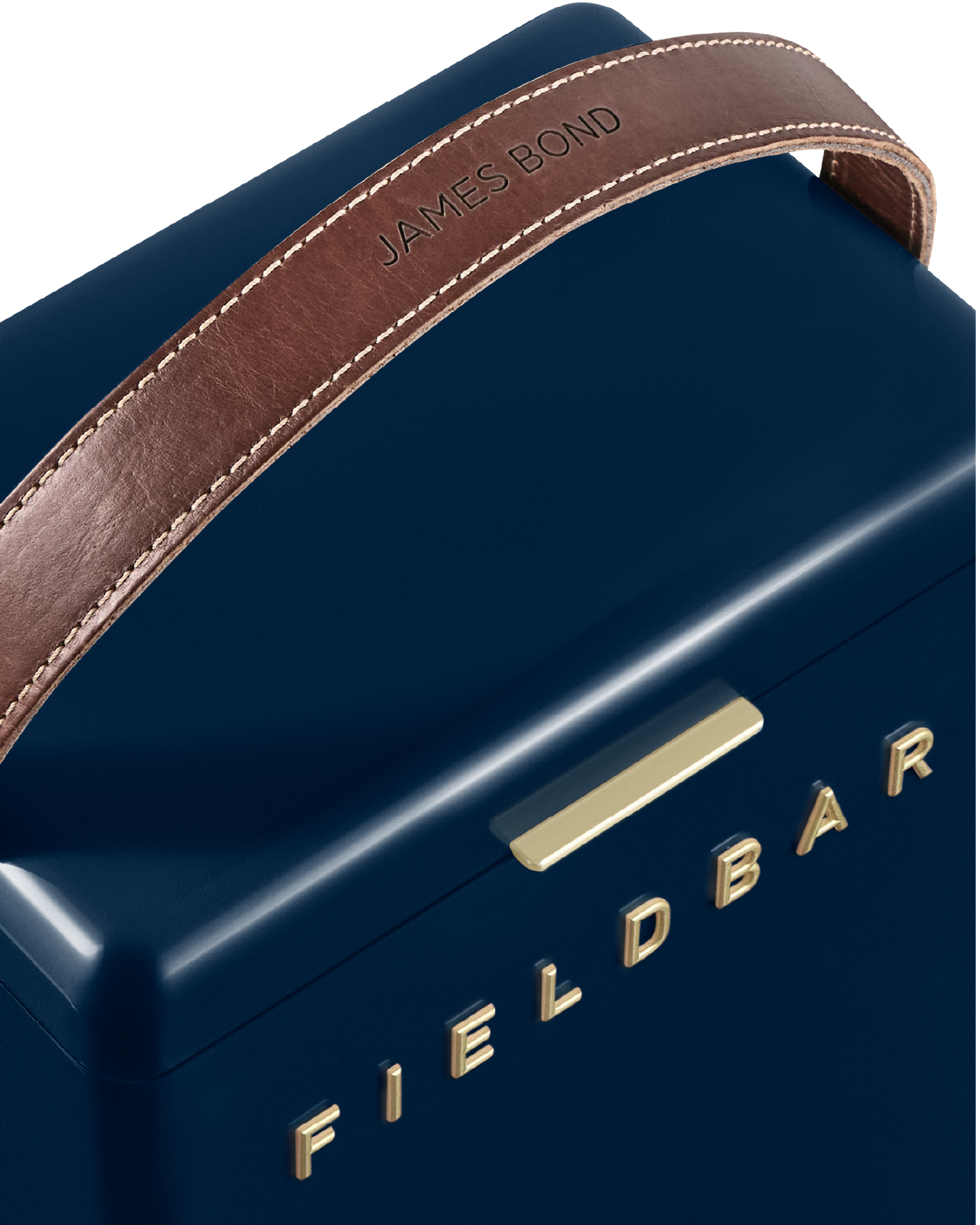 Close-up: Sea Boat Blue cooler handle – designer hardcase cooler