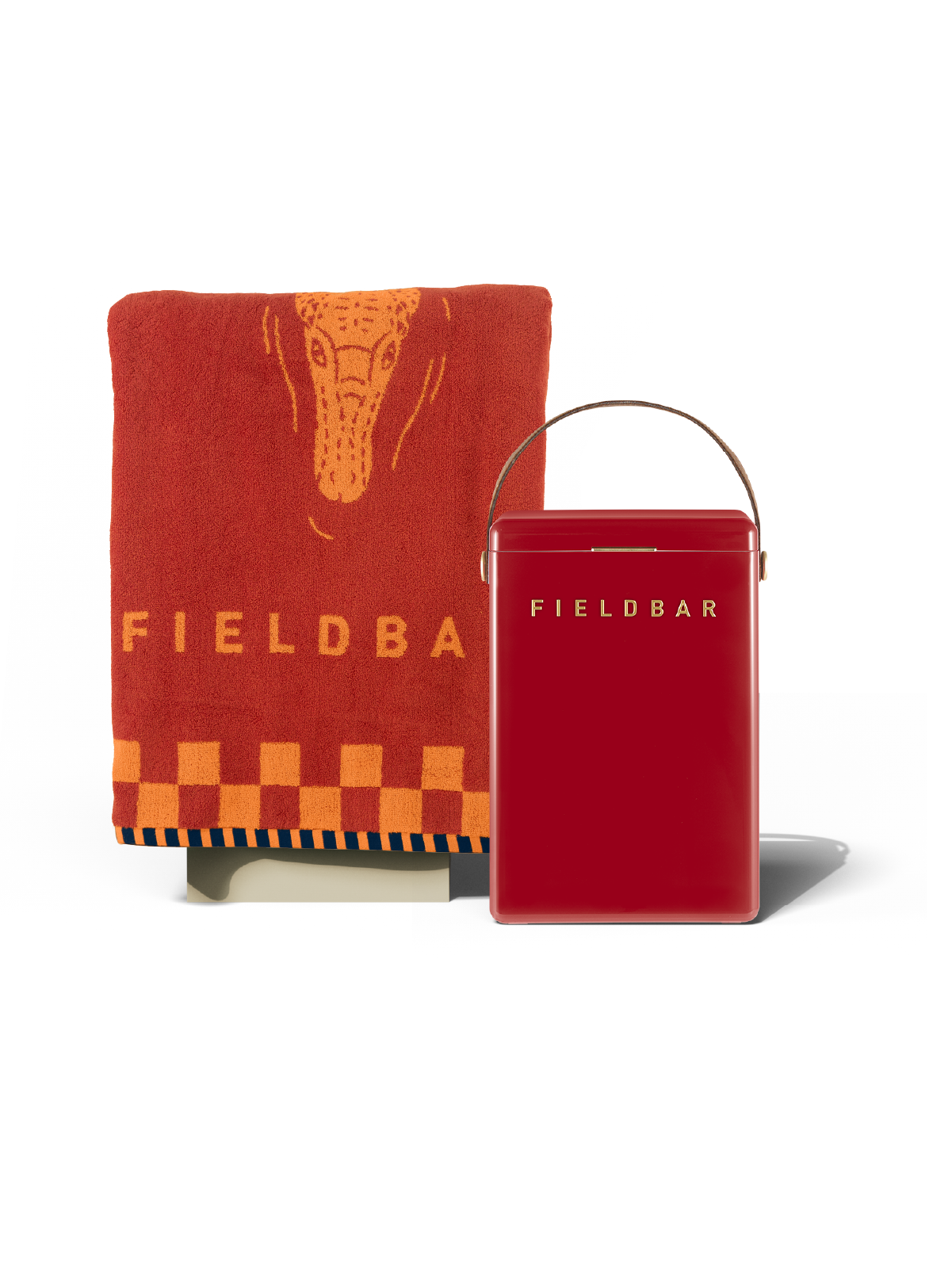 Drinks Box & Towel Bundle / Lobster Red