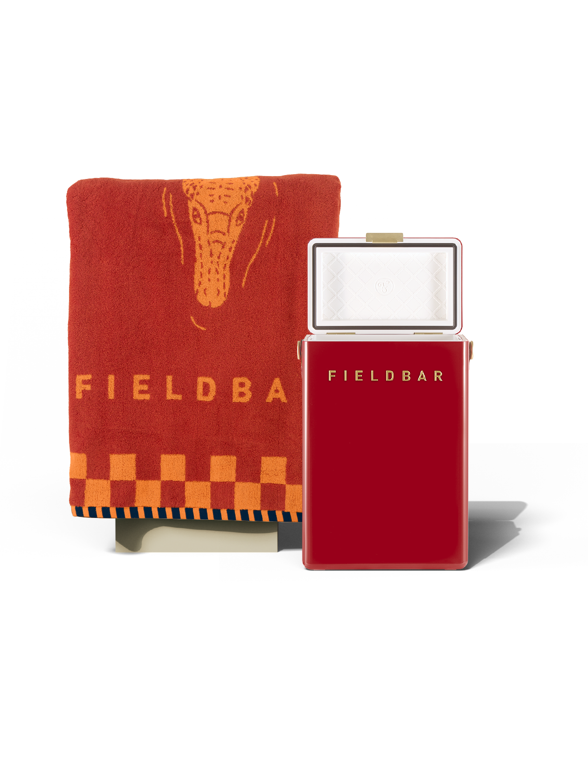 Drinks Box & Towel Bundle / Lobster Red
