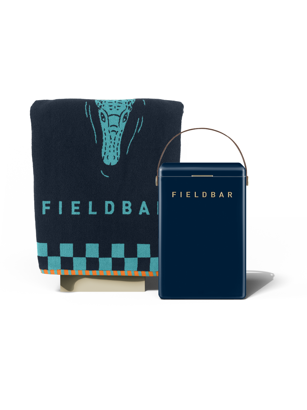 Drinks Box & Towel Bundle / Sea Boat Blue