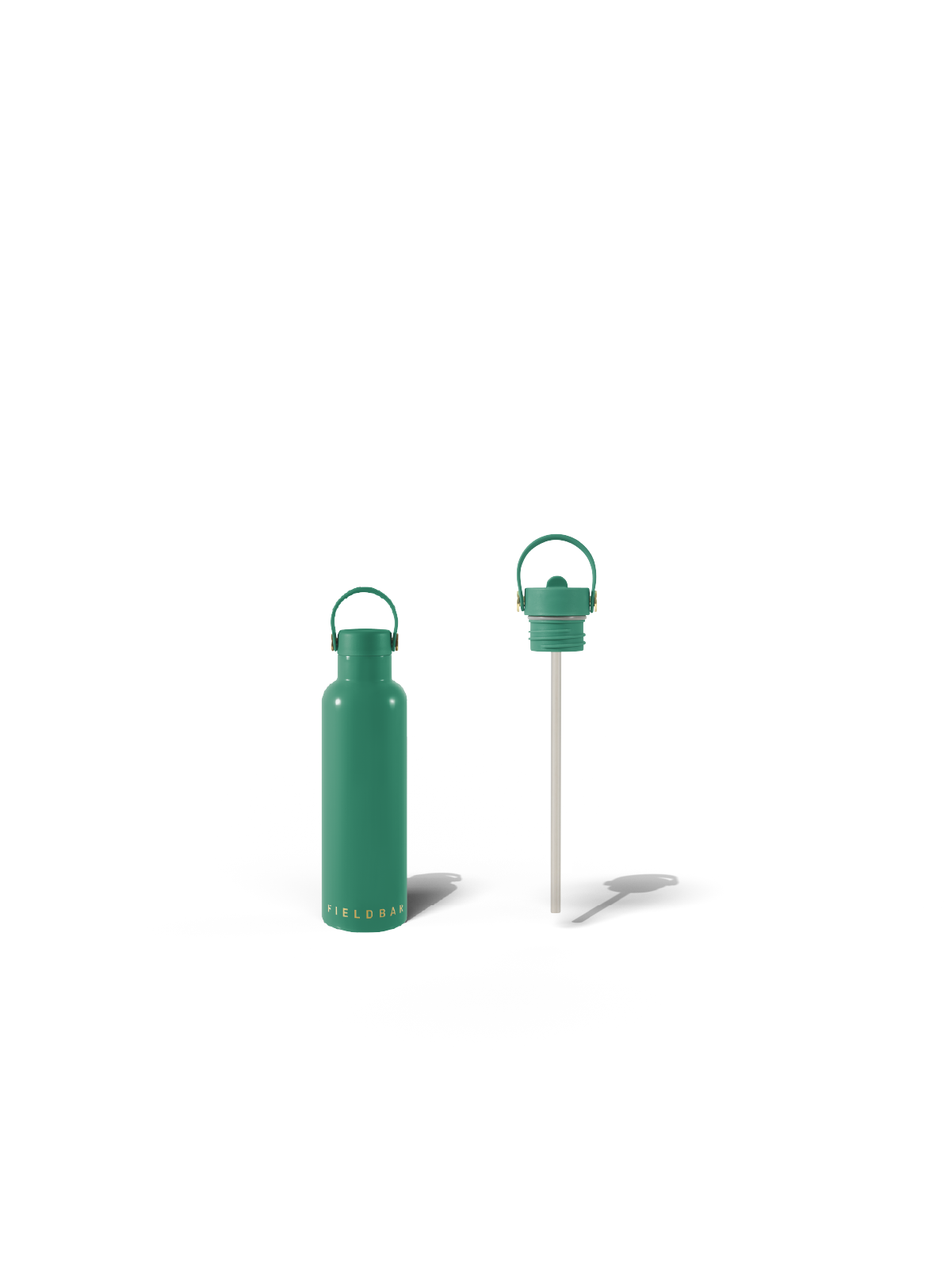 Field Bottle Sip Lid & Metal Straw / Parisian Green