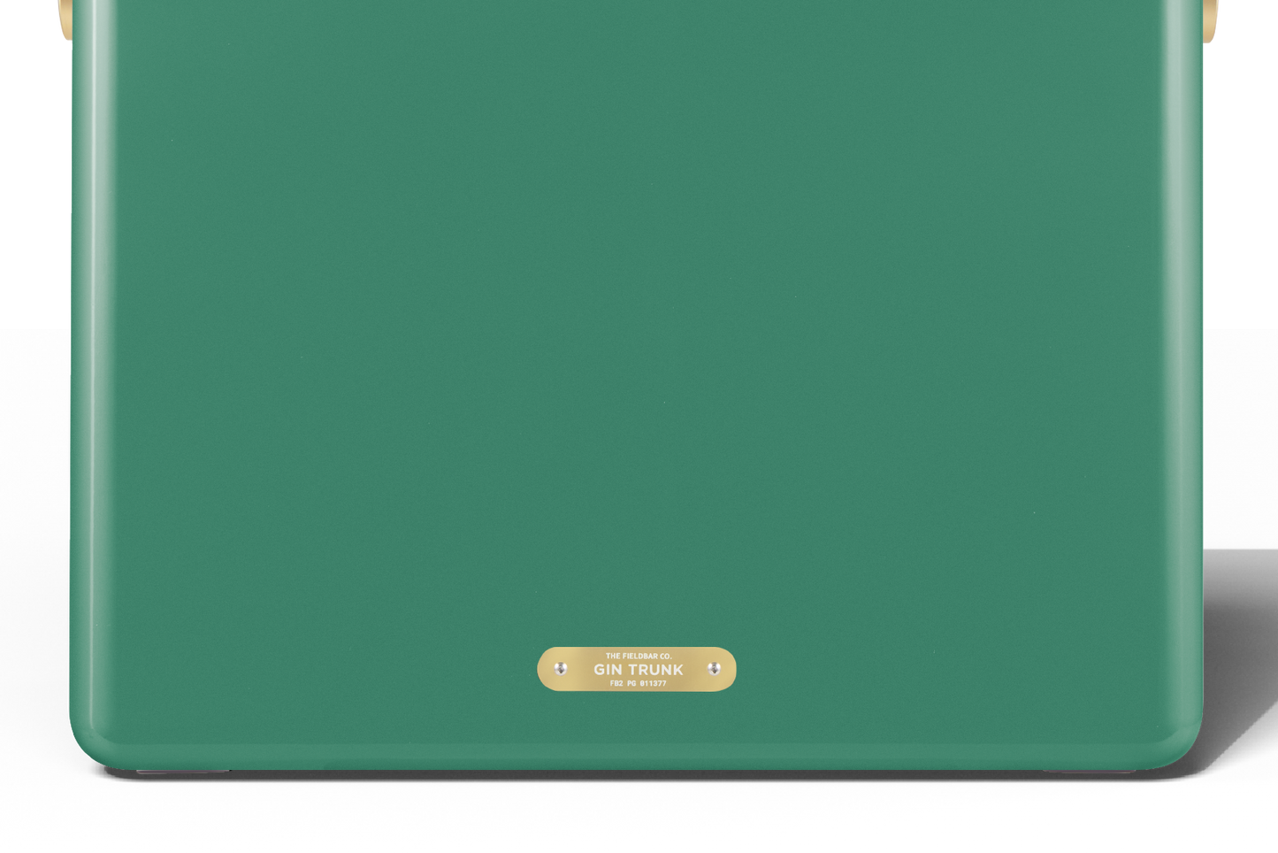 Fieldbar Gin Trunk—green hardcase gin cooler box custom brass detail