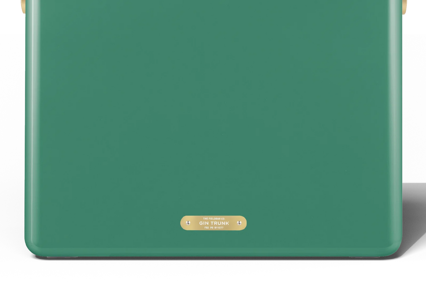 Fieldbar Gin Trunk—green hardcase gin cooler box custom brass detail