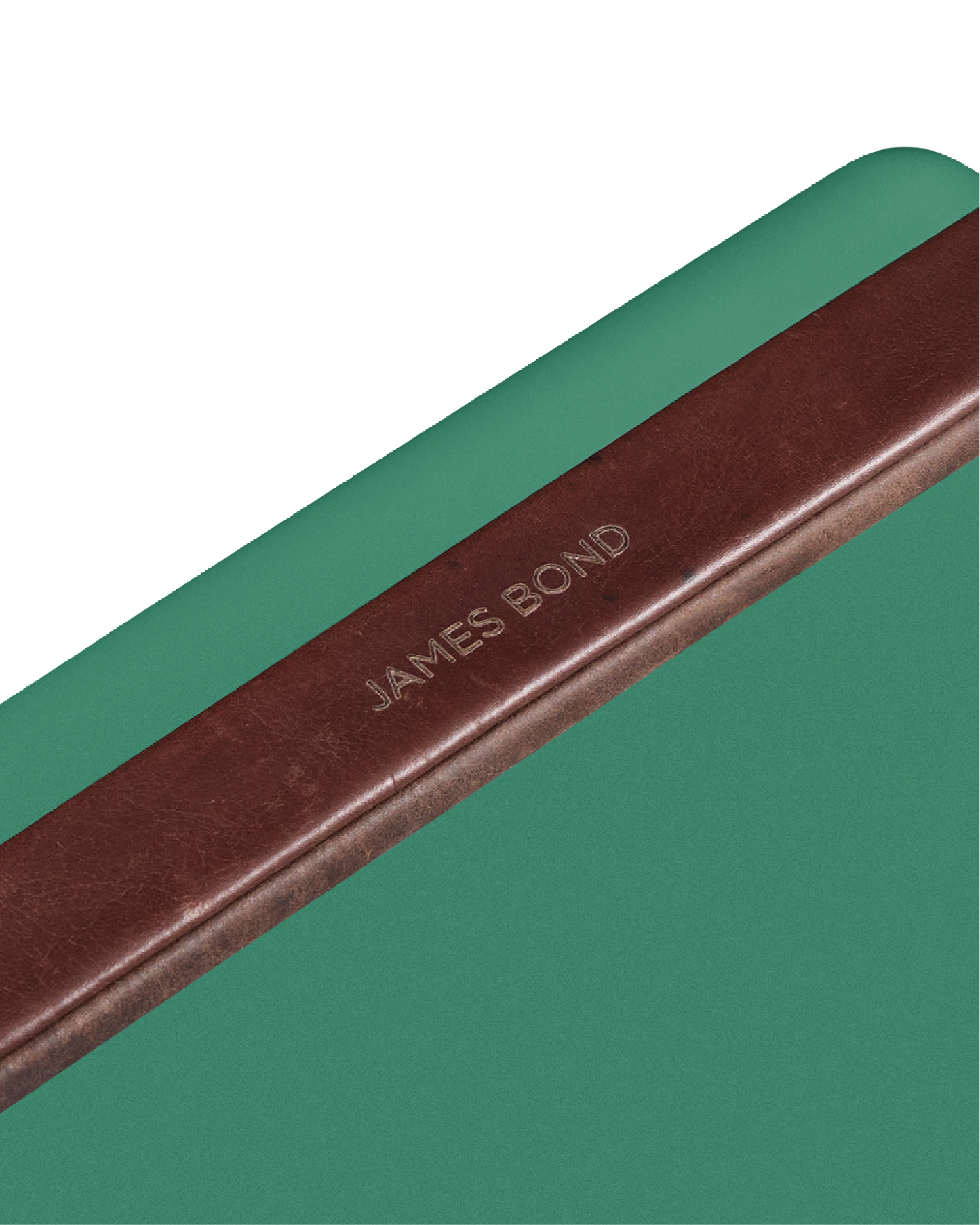 Gin Trunk Parisian Green – genuine leather handle detail