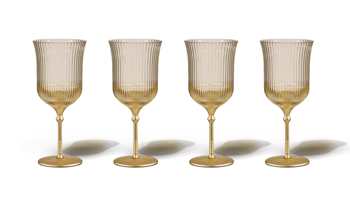 Sun Glasses Wine Set of 4 / Safari White