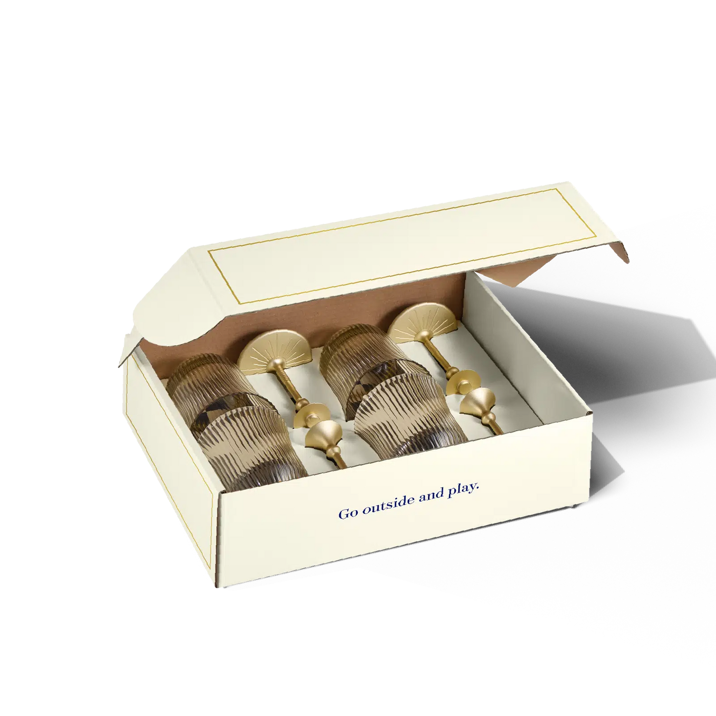 Sun Glasses Wine Set of 4 / Safari White