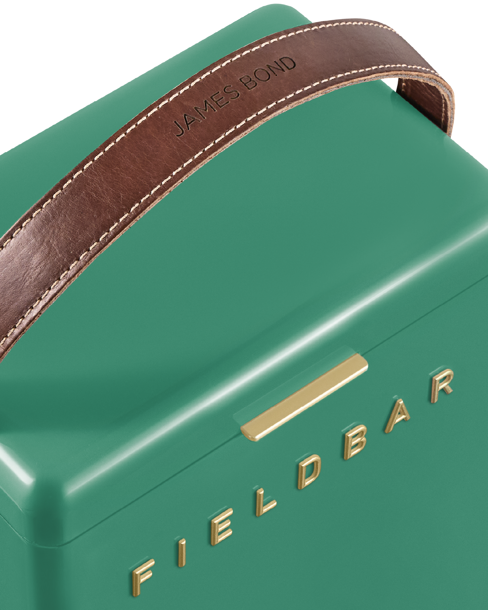 Close-up handle Parisian Green Cooler Box – designer hardcase cooler