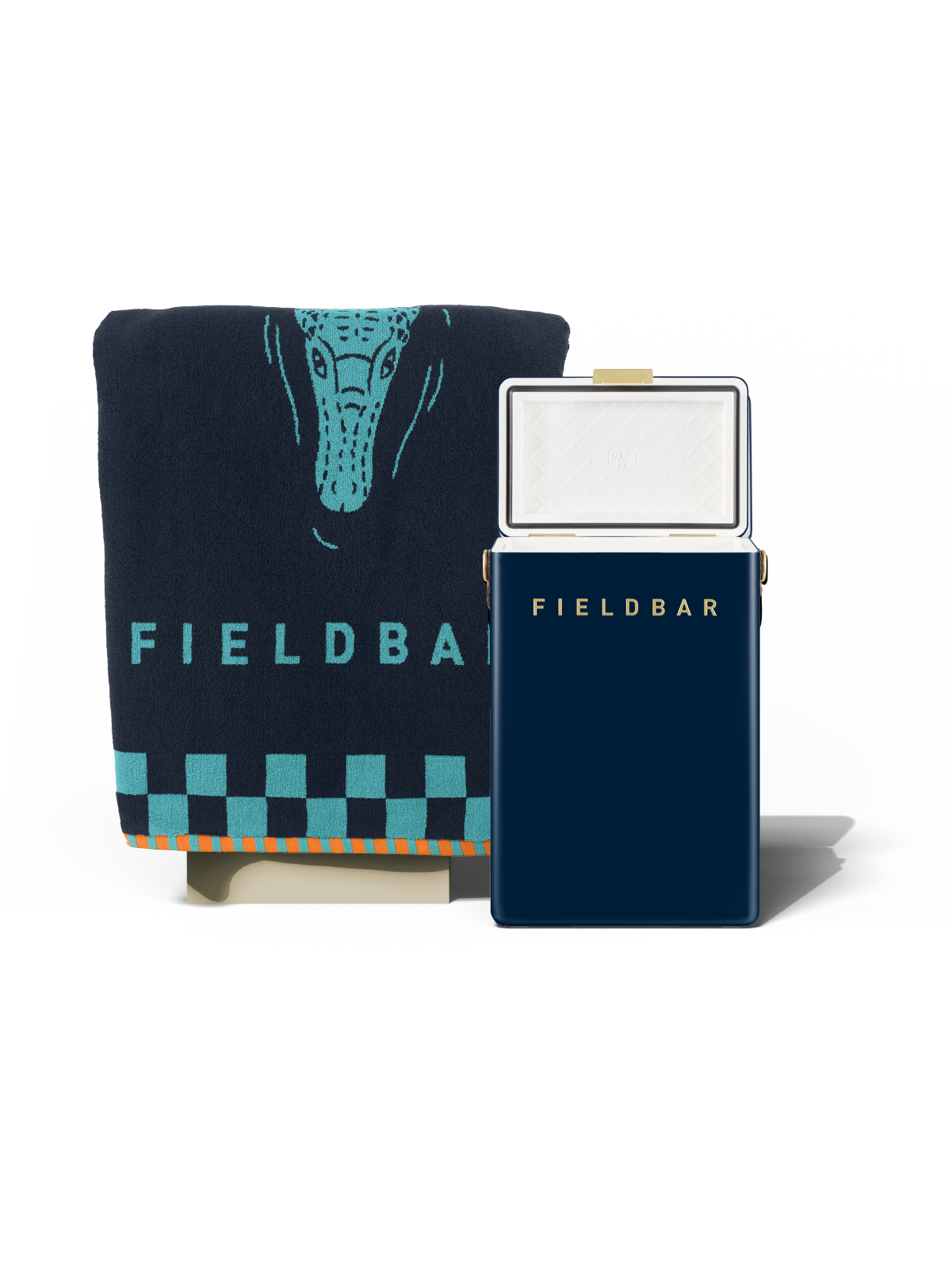 Drinks Box & Towel Bundle / Sea Boat Blue