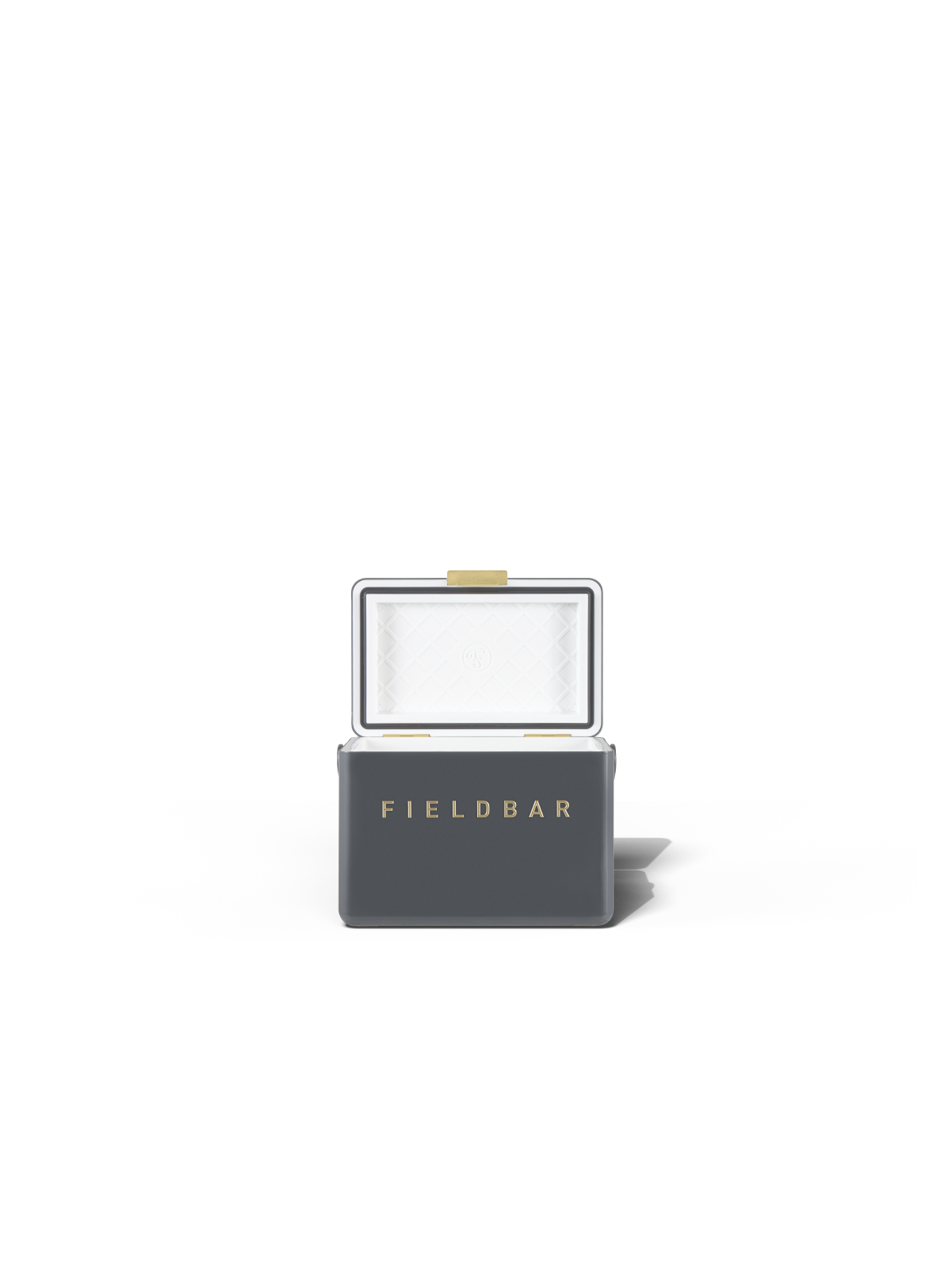 Oyster Grey hardcase mini cooler box by FIELDBAR with insulating lid