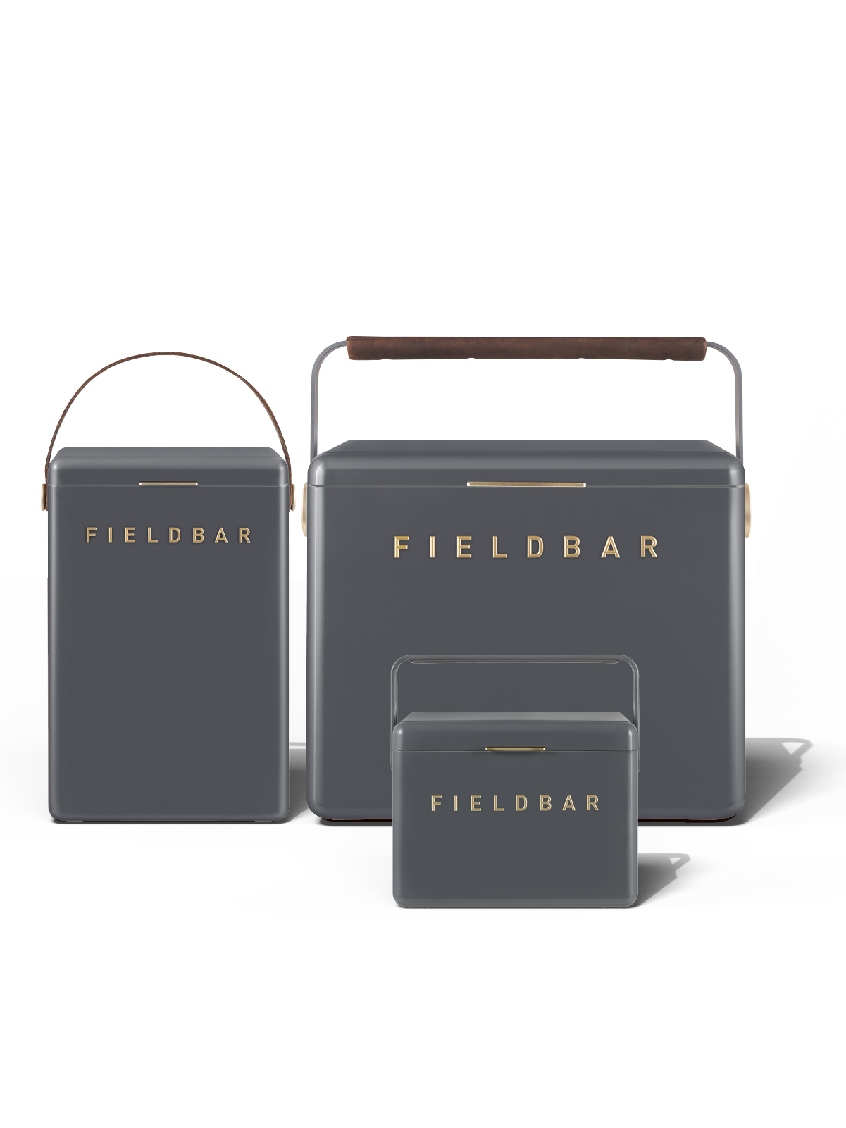 Cooler Box Trio Oyster Grey – Mini Bar, Drinks Box, Gin Trunk, Fieldbar