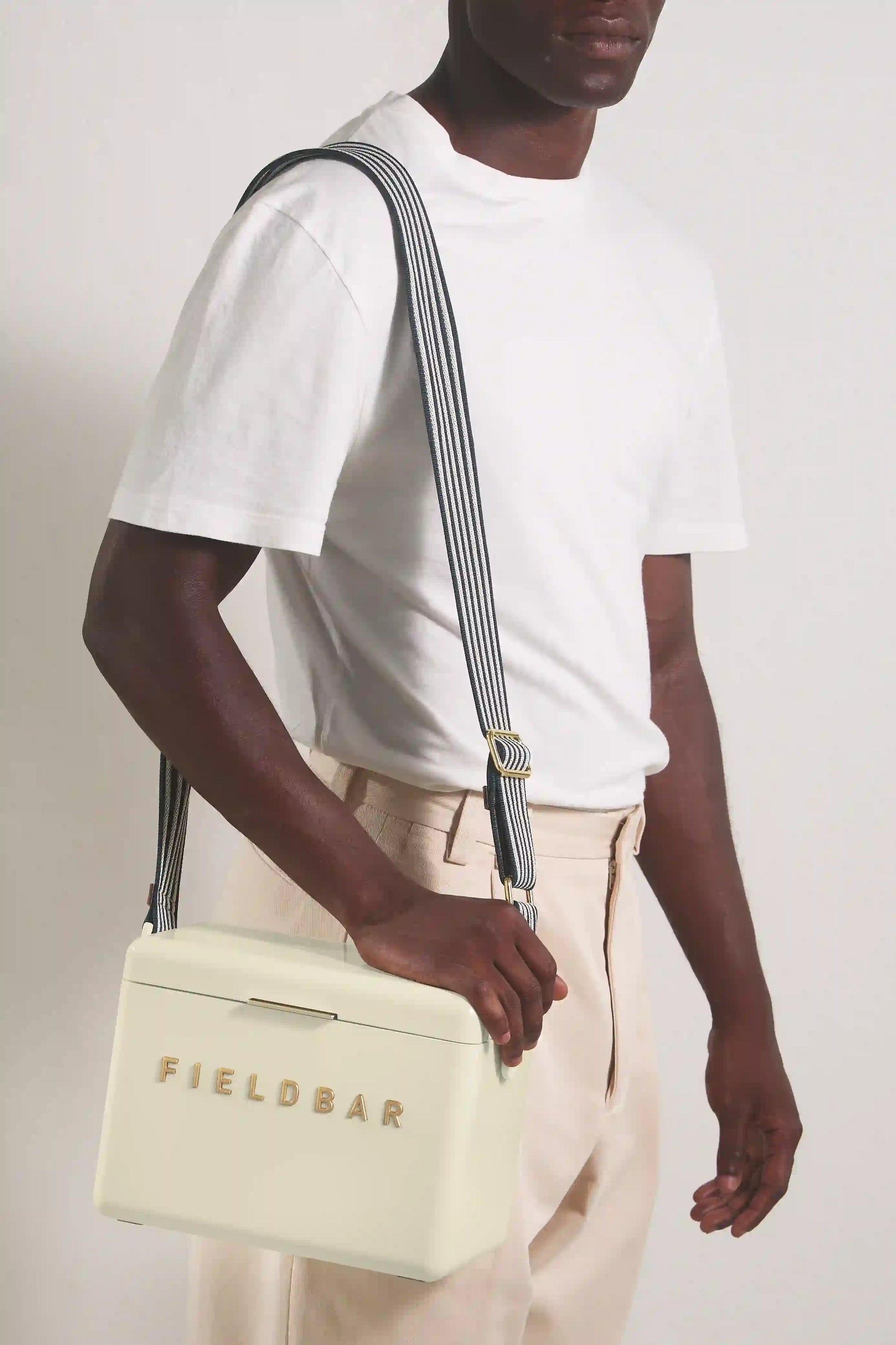Mini Bar Safari White lifestyle photo with shoulder strap