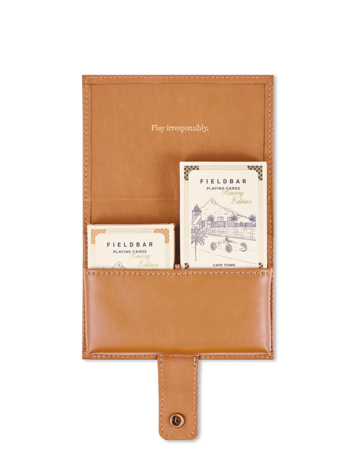 Playing Cards In Leather Travel Case