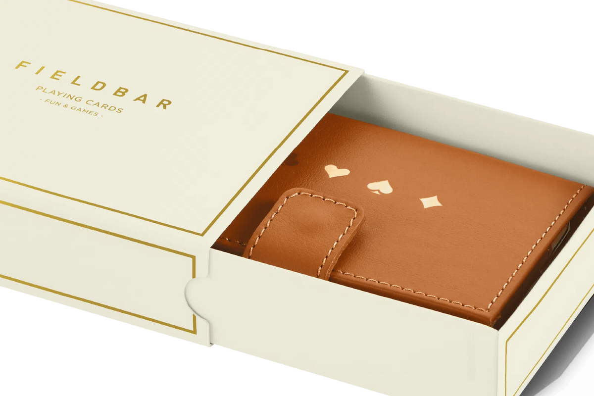 Playing Cards In Leather Travel Case