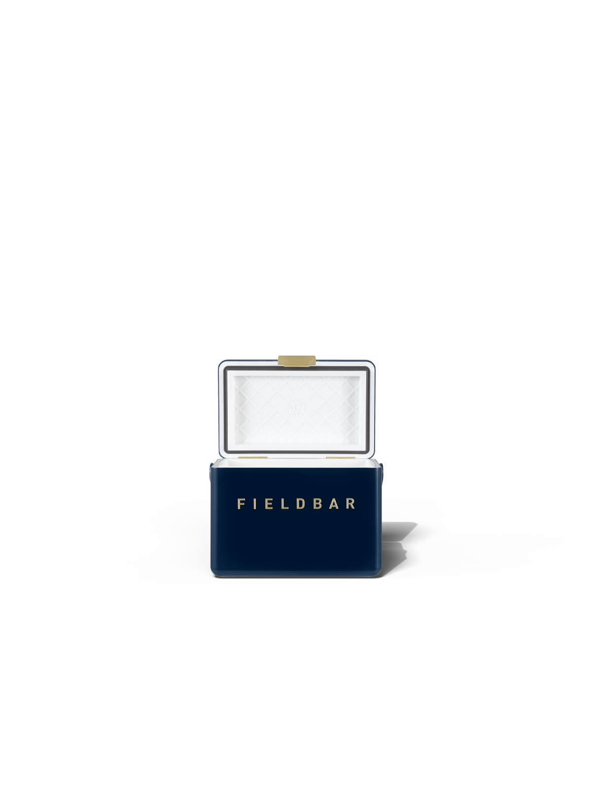 Fieldbar Mini Bar Blue – Open Lid Showing Interior