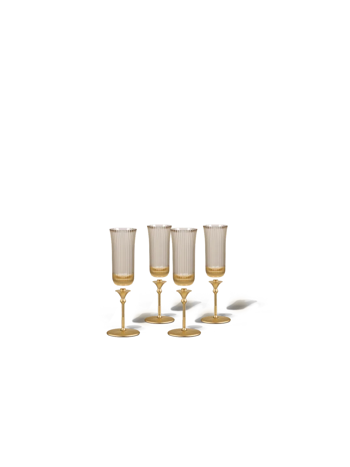 Sun Glasses Flute Set of 4 / Safari White