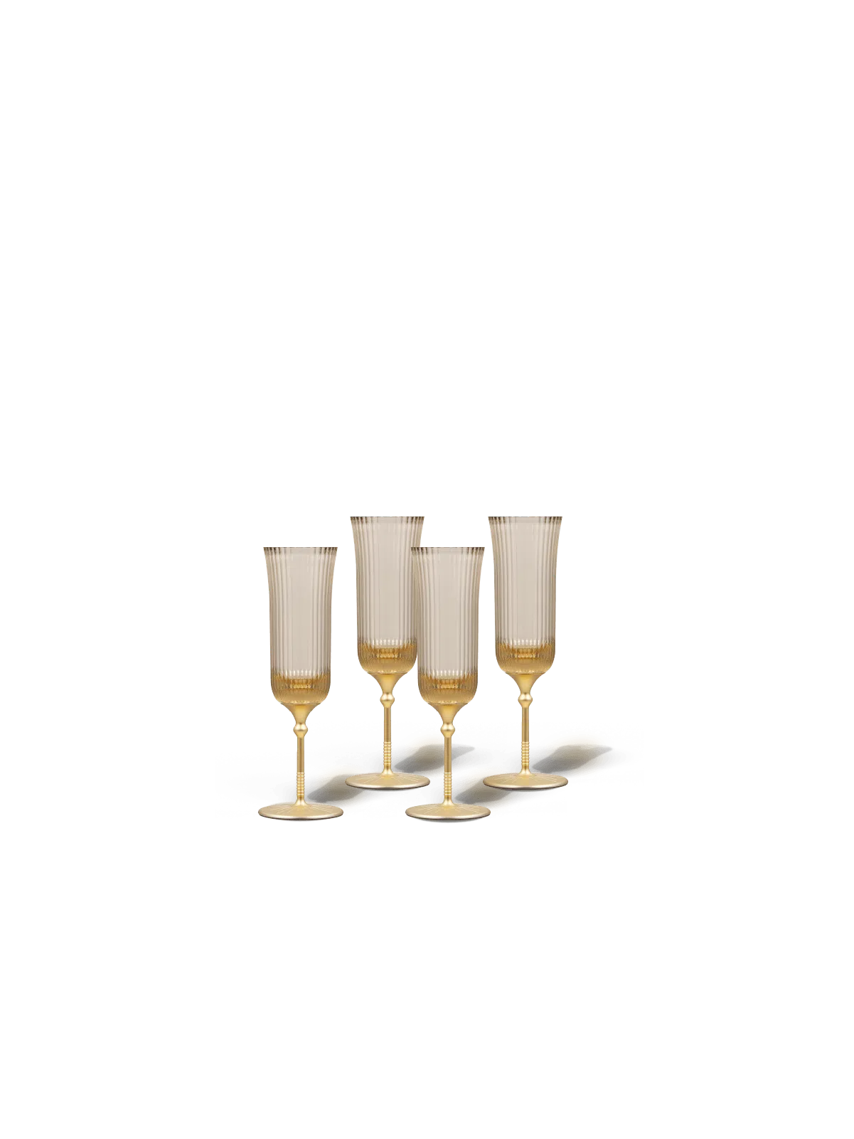 Sun Glasses Flute Set of 4 / Safari White