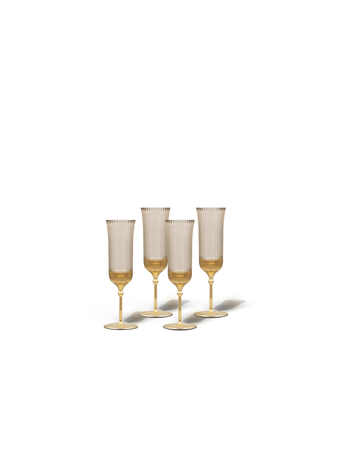 Sun Glasses Flute Set of 4 / Safari White