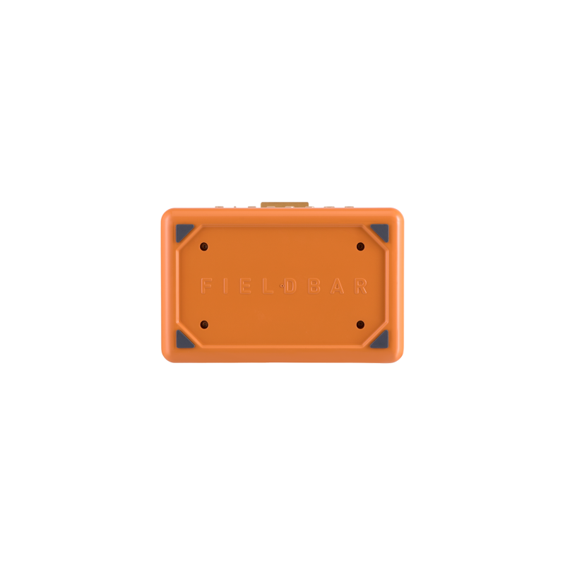 FIELDBAR - Orchard orange Drinks Box. Bottom view of cooler box. Cooler box with Non-slip silicon feet